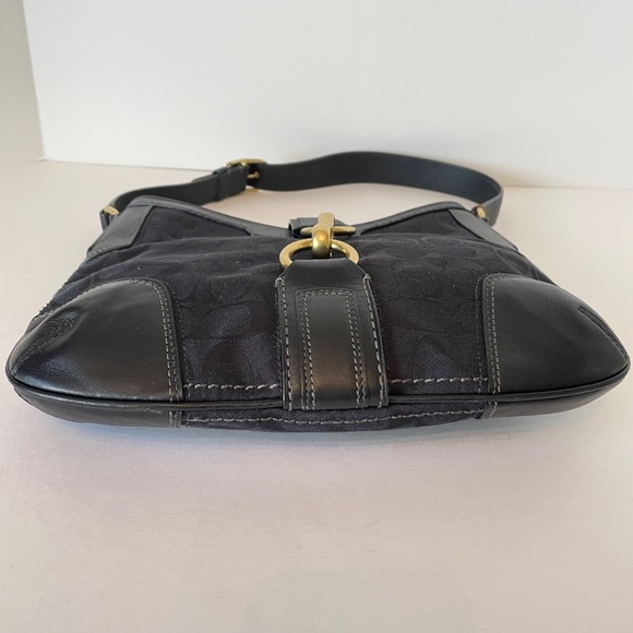 Coach Black Signature Canvas Slim Hamptons Hobo Bag 11058 - Picture 9 of 13